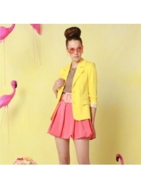 Alice + Olivia Billy Boy yellow blazer